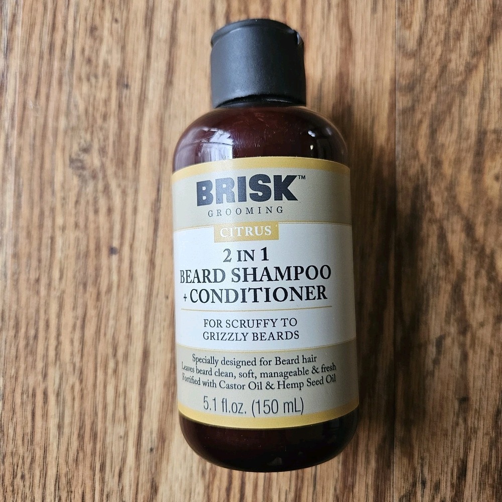 New Brisk Beard Grooming Shampoo Conditioner Tea Tree & Cedarwood 5.1oz